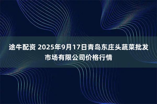 途牛配资 2025年9月17日青岛东庄头蔬菜批发市场有限公司价格行情