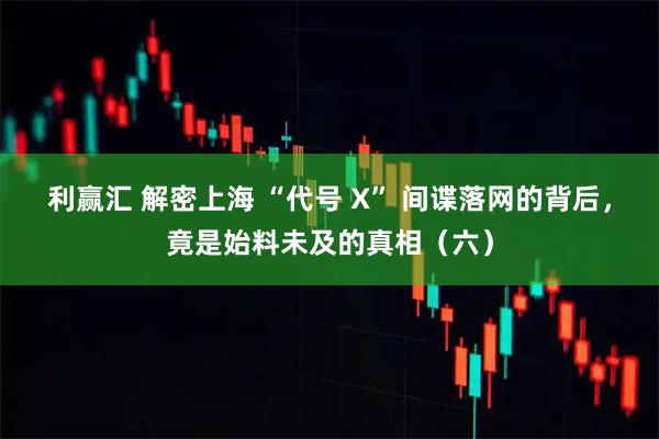 利赢汇 解密上海 “代号 X” 间谍落网的背后，竟是始料未及的真相（六）