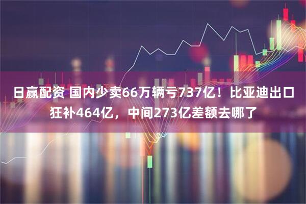 日赢配资 国内少卖66万辆亏737亿！比亚迪出口狂补464亿，中间273亿差额去哪了